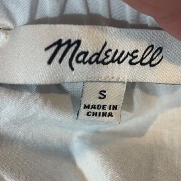 Madewell Women's White Cotton Embroidered Off-the-Shoulder Top Sz Small - Picture 7 of 8